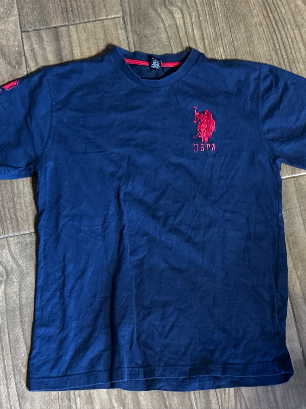 U.S. Polo Assn. Navy T-shirt with Red Neck Trim